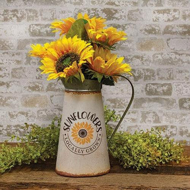 Sunflowers Locally Grown Metal Pitcher - The Fox Decor